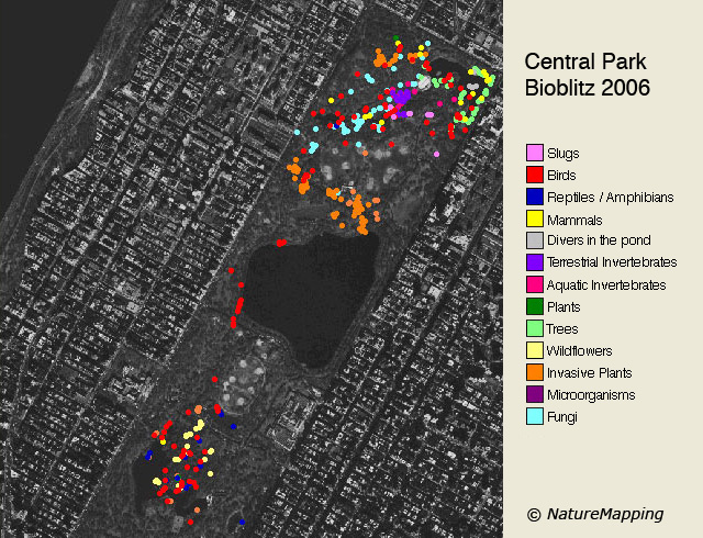 Central Park - all Nature Tracker points